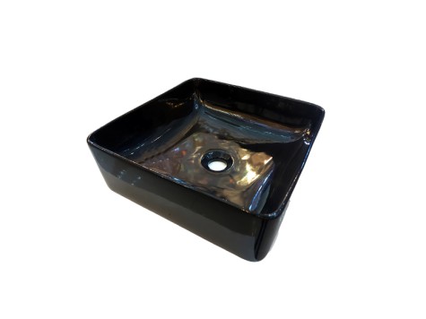 LAVABO CERÁMICA CUADRADO NEGRO 36X36X13