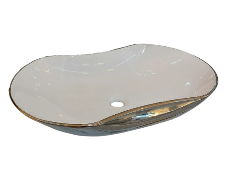 LAVABO CERÁMICA - PLATEADO 56X41X13